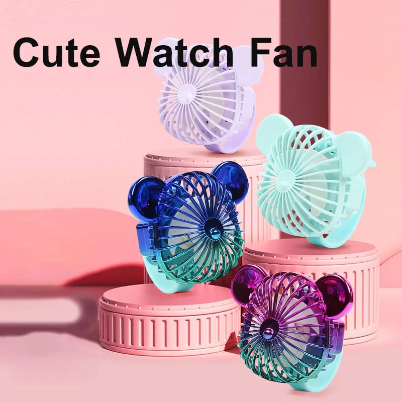 Bear Wrist Watch Fan, Summer Mini Fan, Rechargeable High Wind Power Fan, Mini Hand Held Cooling Fan, Mini Cartoon Wristband Fan, Children Travel Air Cooler, Cute Design Fan For Kids Bear Wrist Watch Fan, Summer Mini Fan, Rechargeable High Wind Power Fan, Mini Hand Held Cooling Fan, Mini Cartoon Wristband Fan, Children Travel Air Cooler, Cute Design Fan For Kids